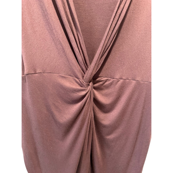 Women's Haute Monde Brown Twist Front Midi Dress Size L - Picture 3 of 5